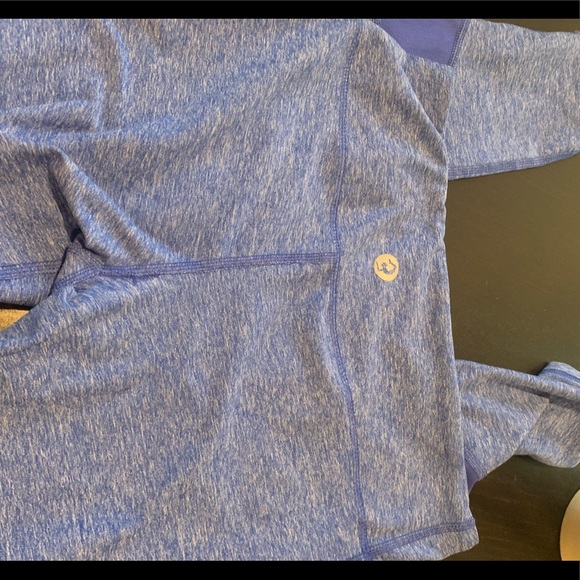 Yoga Pants Blue with Mesh - Picture 8 of 8